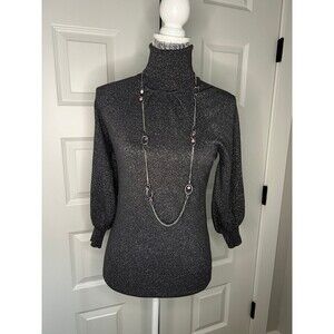 Express Design Studio Mock Neck Top sz Small S NWT Necklace Set